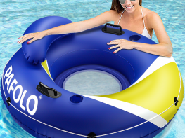 Pool Floats Adult, Lake Floats for Adults Heavy Duty, Water Floats for Adults, River Run I Sport Lounge with Headrest, 53" Diameter, 2 Cup Holders/2 Heavy-Duty Handles